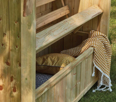 Woodhaw Timber Carsington Storage Arbour With 2 Seater Hammock - L 1270 mm x W 550 mm x H 2150 mm - 3