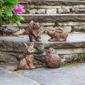 Woodland Creatures Squirrel Rabbit Fox Bird Garden Ornament Decorations