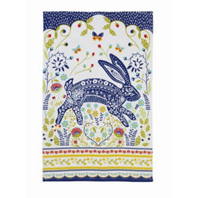 Woodland Hare Animal Print 100% Cotton Tea Towel
