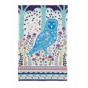 Woodland Owl Animal Print 100% Cotton Tea Towel