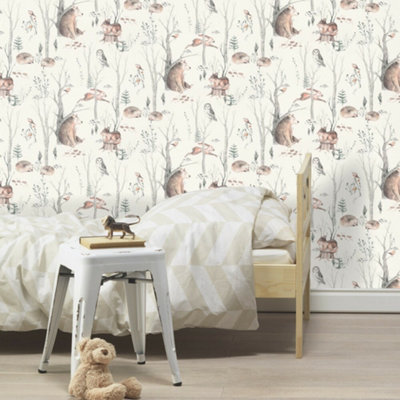 Woodland Walk Neutral Wallpaper