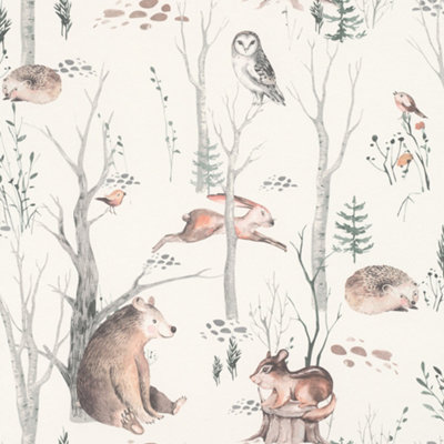 Woodland Walk Neutral Wallpaper