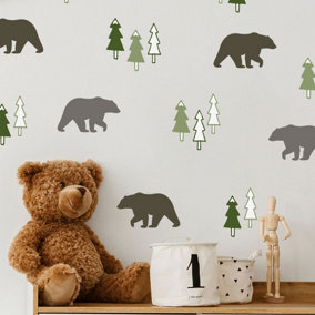 Woodland Wall Sticker Pack Children's Bedroom Nursery Playroom Décor Self-Adhesive Removable