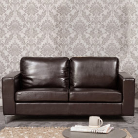 Woodleigh 3 Seat Bonded Leather Sofa - Brown