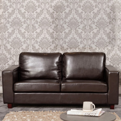 Woodleigh 3 Seat Bonded Leather Sofa - Brown