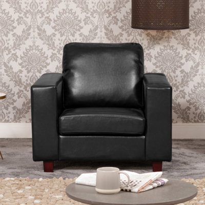 Woodleigh Bonded Leather Armchair - Black