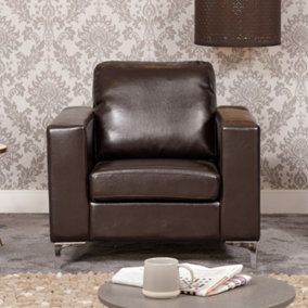 Woodleigh Bonded Leather Armchair - Brown