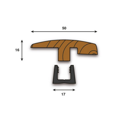 Woodline WST18 Step Twin Door Bar Threshold 900mm - Unfinished Oak - 3