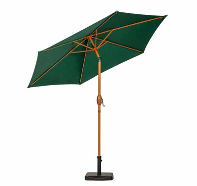 Woodlook Crank and Tilt Parasol - Aluminium/Polyester - L250 x W250 x H225 cm - Green - 5
