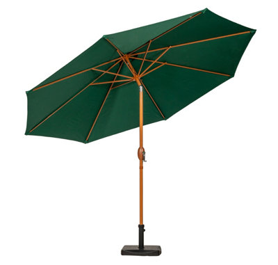Woodlook Crank and Tilt Parasol - Aluminium/Polyester - L300 x W300 x H225 cm - Green - 3