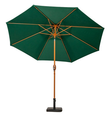Woodlook Crank and Tilt Parasol - Aluminium/Polyester - L300 x W300 x H225 cm - Green - 4