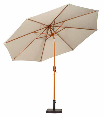 Woodlook Crank and Tilt Parasol - Aluminium/Polyester - L300 x W300 x H225 cm - Ivory - 3