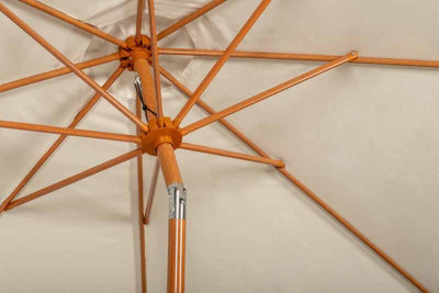 Woodlook Crank and Tilt Parasol - Aluminium/Polyester - L300 x W300 x H225 cm - Ivory - 6