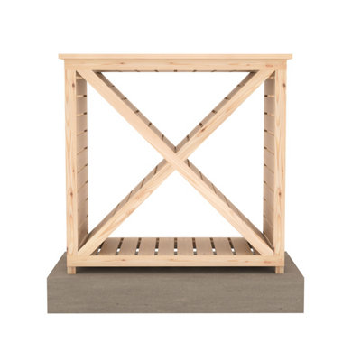Woodlowe Slatted Cross Log Store for logs and kindling