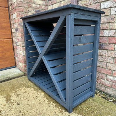 Woodlowe Slatted Cross Log Store for logs and kindling - 6