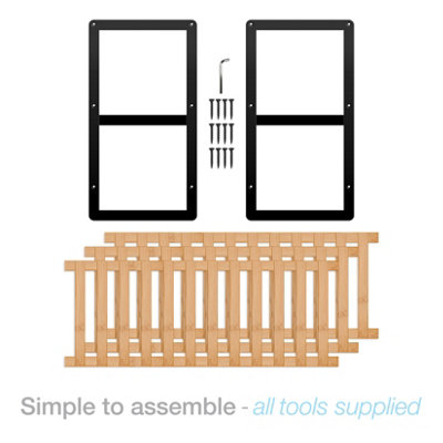 Woodluv 3 Tier Natural Bamboo Shoe Rack Stand Shelf Shelving Hallway - 6