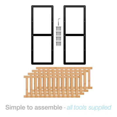 Woodluv 4 Tier Natural Bamboo Shoe Rack Stand Shelf Shelving Hallway - 6