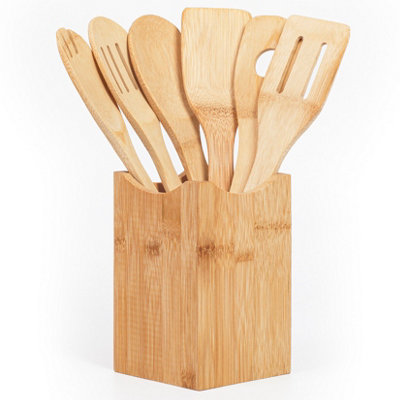 Shop Woodluv 6 X Kitchen Cookware Tool Set Spoon Spatula Turner with ...