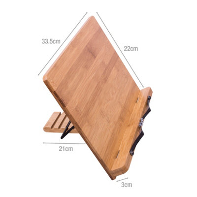 Wood Cookbook Stand For Kitchen Counter Reversible Recipe