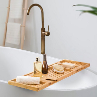 Woodluv Bath Tray Bath Caddy for Bathtub With Slot For iPad