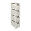 Woodluv Four Drawer Resin Storage Cabinet With Metal Frame, White - Ideal for Bathroom/Office/Home