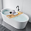 Woodluv Luxury Bamboo Extendable Bathtub Tray, Bath Bridge, Bath Caddy 70 x 22 x 4 cm
