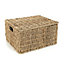 Woodluv Set of 4 Seagrass Storage Hamper Basket With Lid