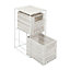 Woodluv Two Drawer Resin Storage Cabinet With Metal Frame, White - Ideal for Bathroom/Office/Home