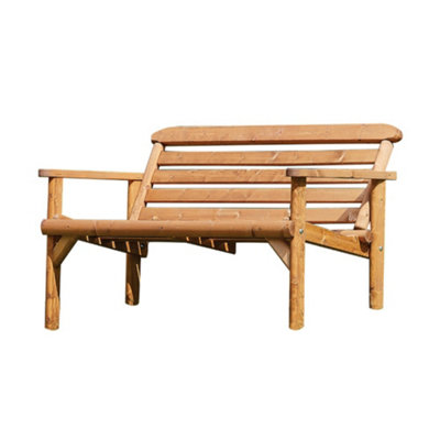 Woodshaw Thornton Rustic 5ft Wooden Garden Park Patio Bench Chair 3 Seater - 4