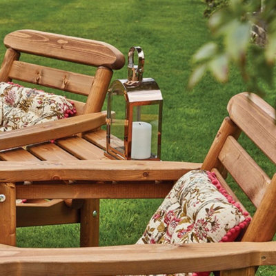 Woodshaw Thornton Wooden Rustic Alcove Companion Love Seat Garden Chair 2 Seater - 4