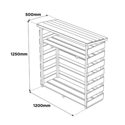 Woodshaw Wooden Log Wood Store Kindling Shelf Garden Storage - 4