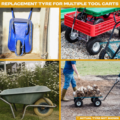 Woodside 10" Puncture Proof Solid Wheelbarrow/Cart Tyre - 3