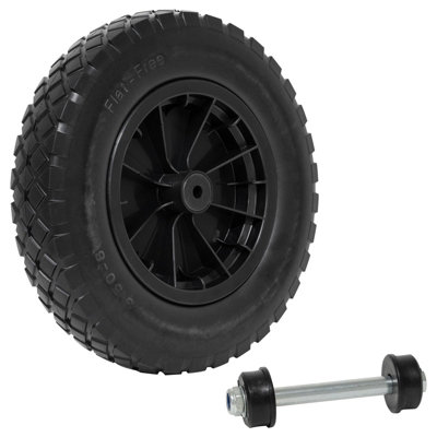Woodside 14" Puncture Proof Solid Wheelbarrow Tyre with Axle
