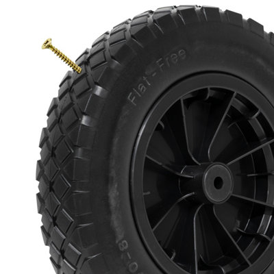 Woodside 14" Puncture Proof Solid Wheelbarrow Tyre with Axle - 5