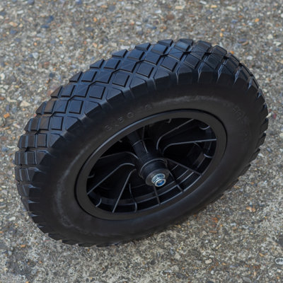 Woodside 14" Puncture Proof Solid Wheelbarrow Tyre with Axle - 7