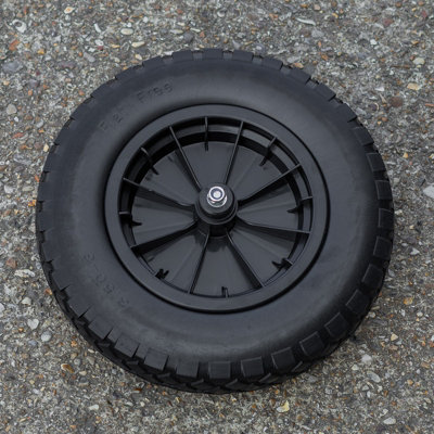 Woodside 14" Puncture Proof Solid Wheelbarrow Tyre with Axle - 8