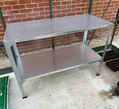 Woodside 2 Tier Galvanised Steel Potting Bench - 4