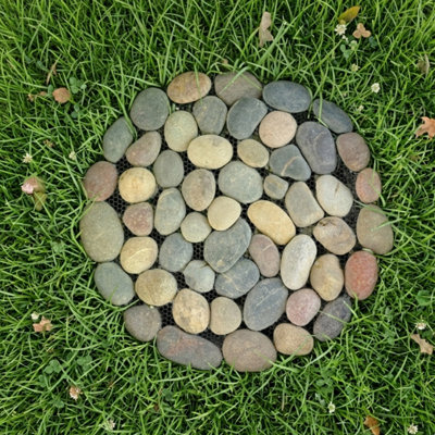 Woodside 33cm Decorative Garden Pathway Round Stepping Stones, Pack of 3