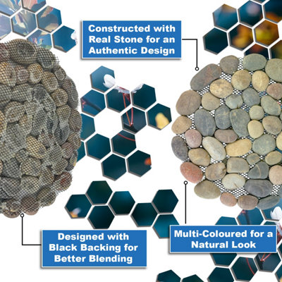 Woodside 33cm Decorative Garden Pathway Round Stepping Stones, Pack of 3