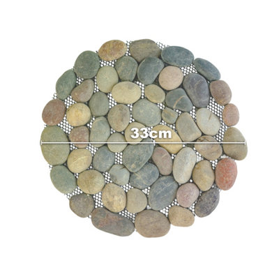Woodside 33cm Decorative Garden Pathway Round Stepping Stones, Pack of 3