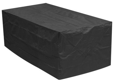 Woodside 4-6 Seater Rectangular Patio Set Cover BLACK