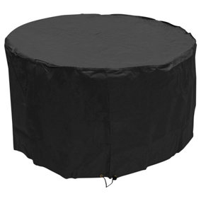 Woodside 4-6 Seater Round Table Cover BLACK