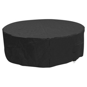 Woodside 6-8 Seater Round Patio Set Cover BLACK