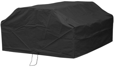 Woodside 6 Seater Square Picnic Table Cover BLACK