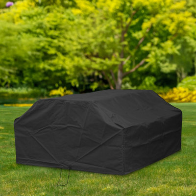 Woodside 6 Seater Square Picnic Table Cover BLACK - 4