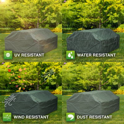 Woodside 6 Seater Square Picnic Table Cover GREEN - 5