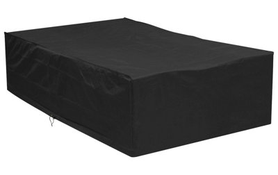 Woodside 8-10 Seater Rectangular Patio Set Cover BLACK