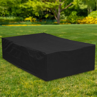 Woodside 8-10 Seater Rectangular Patio Set Cover BLACK - 4