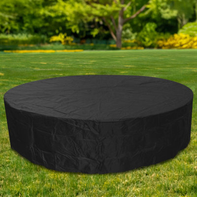 Woodside 8-10 Seater Round Patio Set Cover BLACK