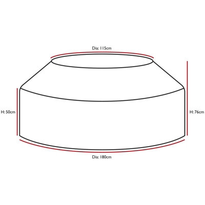 Woodside 8 Seater Round Picnic Table Cover BLACK